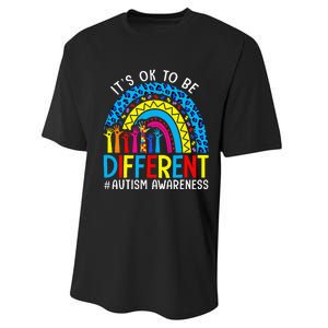 Rainbow Trendy Autism Awareness Tee It's Ok To Be Different Performance Sprint T-Shirt