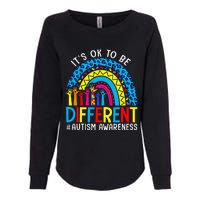 Rainbow Trendy Autism Awareness Tee It's Ok To Be Different Womens California Wash Sweatshirt