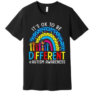 Rainbow Trendy Autism Awareness Tee It's Ok To Be Different Premium T-Shirt