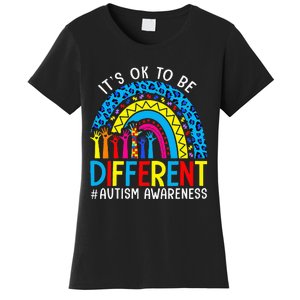 Rainbow Trendy Autism Awareness Tee It's Ok To Be Different Women's T-Shirt