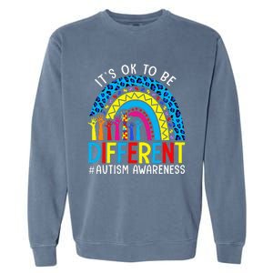 Rainbow Trendy Autism Awareness Tee It's Ok To Be Different Garment-Dyed Sweatshirt