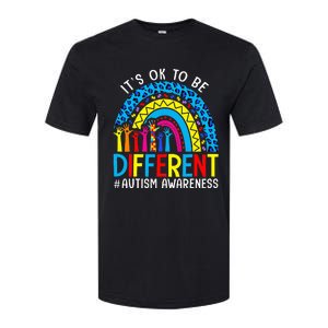 Rainbow Trendy Autism Awareness Tee It's Ok To Be Different Softstyle CVC T-Shirt