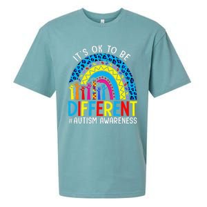 Rainbow Trendy Autism Awareness Tee It's Ok To Be Different Sueded Cloud Jersey T-Shirt