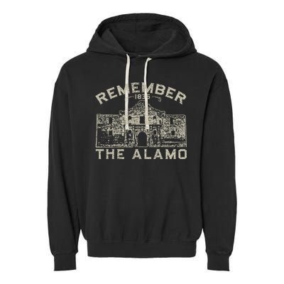 Remember The Alamo Souvenir History San Antonio Texas Garment-Dyed Fleece Hoodie