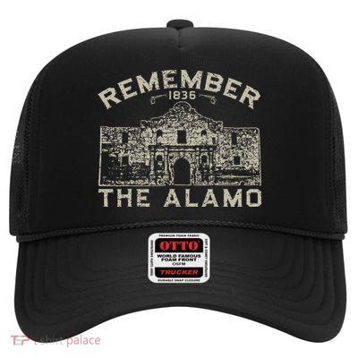 Remember The Alamo Souvenir History San Antonio Texas High Crown Mesh Back Trucker Hat