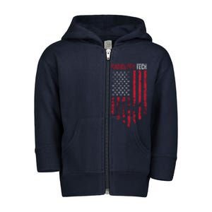 Radiology Tech American Flag Usa Xray Technologist Gift Toddler Zip Fleece Hoodie