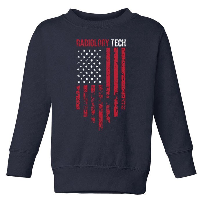 Radiology Tech American Flag Usa Xray Technologist Gift Toddler Sweatshirt