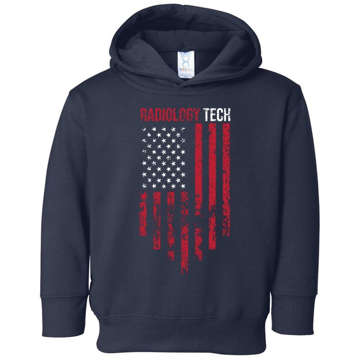 Radiology Tech American Flag Usa Xray Technologist Gift Toddler Hoodie