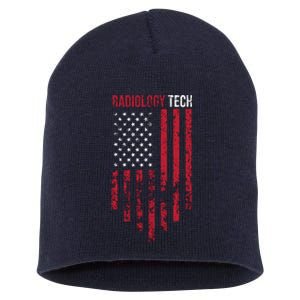 Radiology Tech American Flag Usa Xray Technologist Gift Short Acrylic Beanie