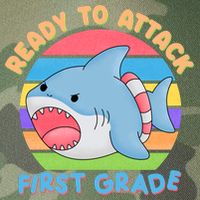 Ready To Attack First Grade Funny Shark Legacy Tie Dye Trucker Hat