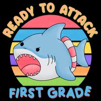 Ready To Attack First Grade Funny Shark Toddler Hoodie