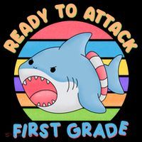 Ready To Attack First Grade Funny Shark Zip Tote Bag
