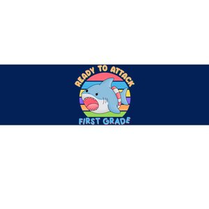 Ready To Attack First Grade Funny Shark Bumper Sticker