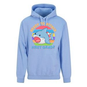 Ready To Attack First Grade Funny Shark Unisex Surf Hoodie