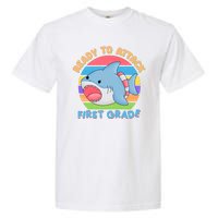 Ready To Attack First Grade Funny Shark Garment-Dyed Heavyweight T-Shirt