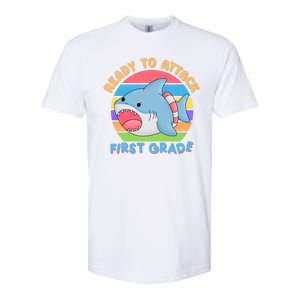 Ready To Attack First Grade Funny Shark Softstyle CVC T-Shirt