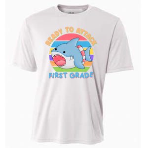 Ready To Attack First Grade Funny Shark Cooling Performance Crew T-Shirt