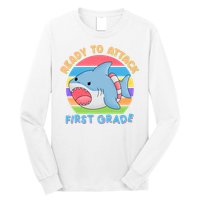 Ready To Attack First Grade Funny Shark Long Sleeve Shirt