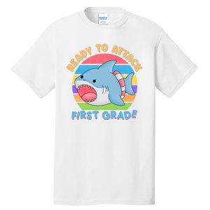 Ready To Attack First Grade Funny Shark Tall T-Shirt