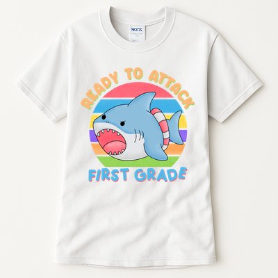 Ready To Attack First Grade Funny Shark Tall T-Shirt