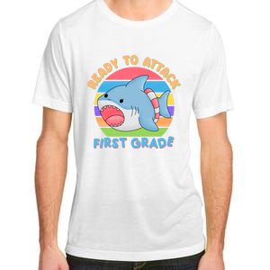 Ready To Attack First Grade Funny Shark Adult ChromaSoft Performance T-Shirt