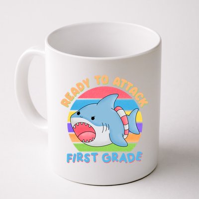 Ready To Attack First Grade Funny Shark Mug