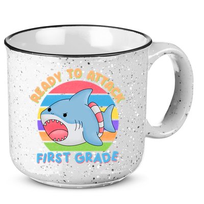 Ready To Attack First Grade Funny Shark 15oz Campfire Ceramic Mug