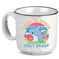 Ready To Attack First Grade Funny Shark 15oz Campfire Ceramic Mug