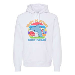 Ready To Attack First Grade Funny Shark Premium Hoodie