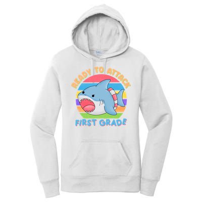 Ready To Attack First Grade Funny Shark Women's Pullover Hoodie