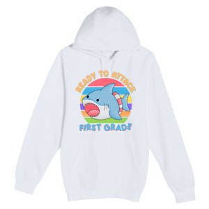 Ready To Attack First Grade Funny Shark Premium Pullover Hoodie