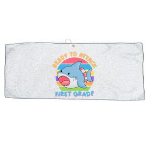 Ready To Attack First Grade Funny Shark Large Microfiber Waffle Golf Towel