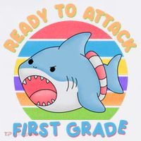 Ready To Attack First Grade Funny Shark Cooling Performance Long Sleeve Crew