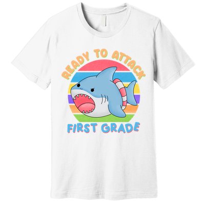 Ready To Attack First Grade Funny Shark Premium T-Shirt