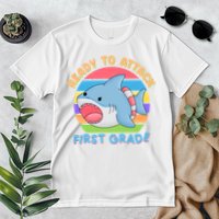 Ready To Attack First Grade Funny Shark Premium T-Shirt