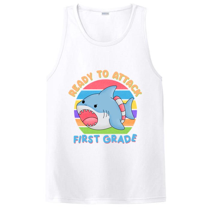 Ready To Attack First Grade Funny Shark PosiCharge Competitor Tank