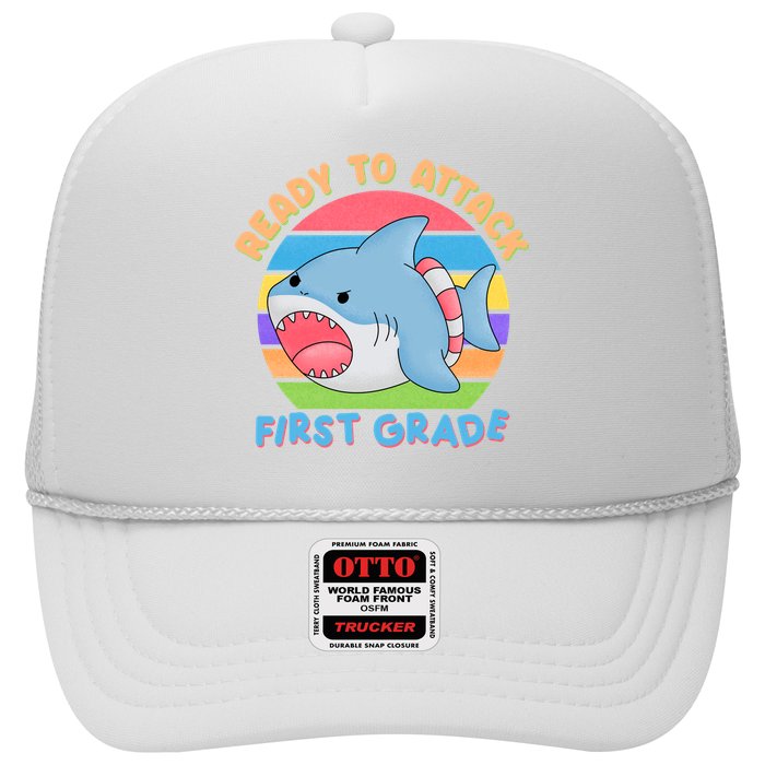Ready To Attack First Grade Funny Shark Hat