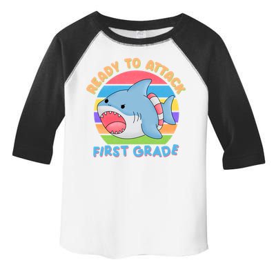Ready To Attack First Grade Funny Shark Toddler Fine Jersey T-Shirt