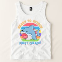 Ready To Attack First Grade Funny Shark Tank Top