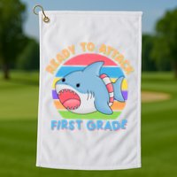 Ready To Attack First Grade Funny Shark Golf Towel