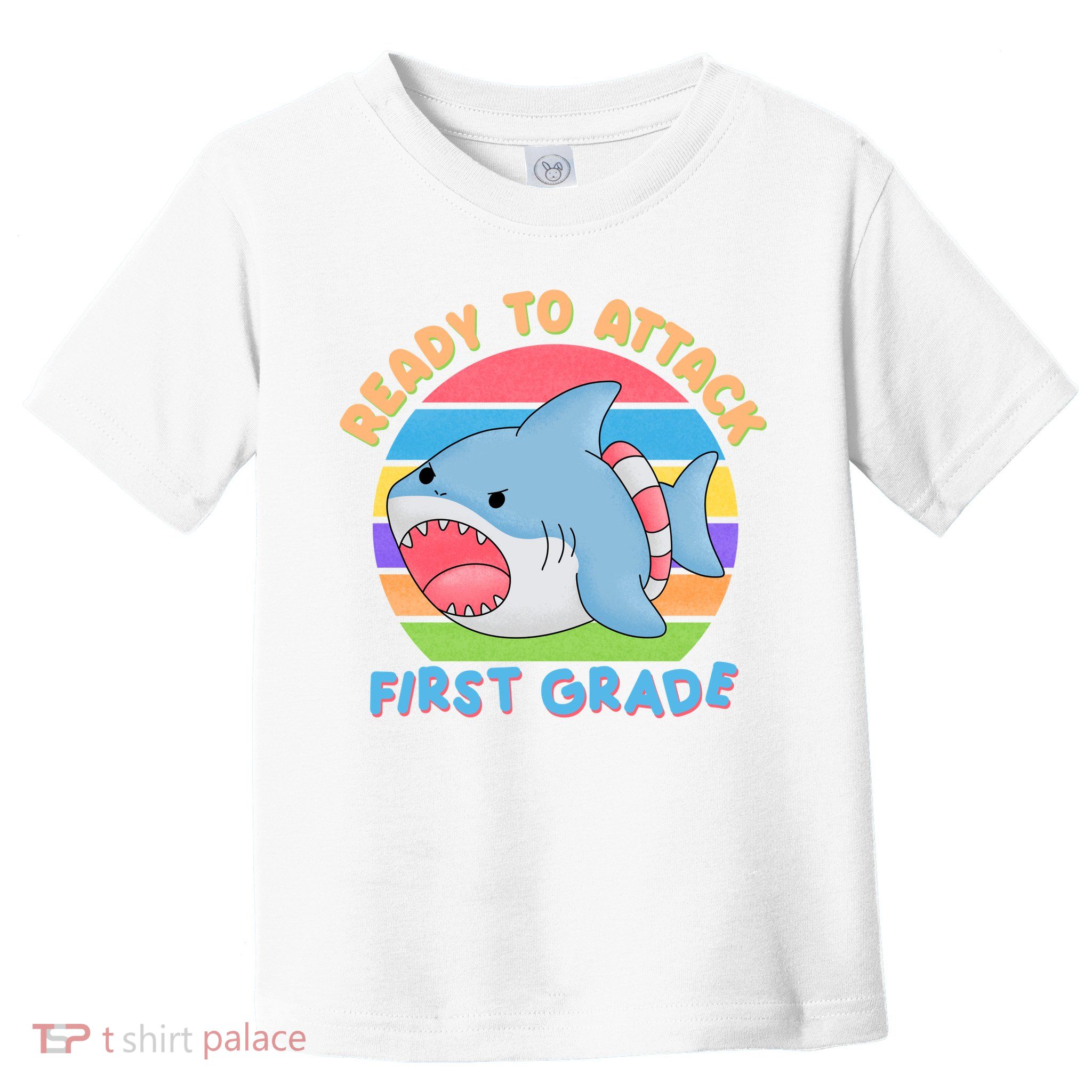 Ready To Attack First Grade Funny Shark Toddler T-Shirt