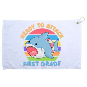 Ready To Attack First Grade Funny Shark Grommeted Golf Towel