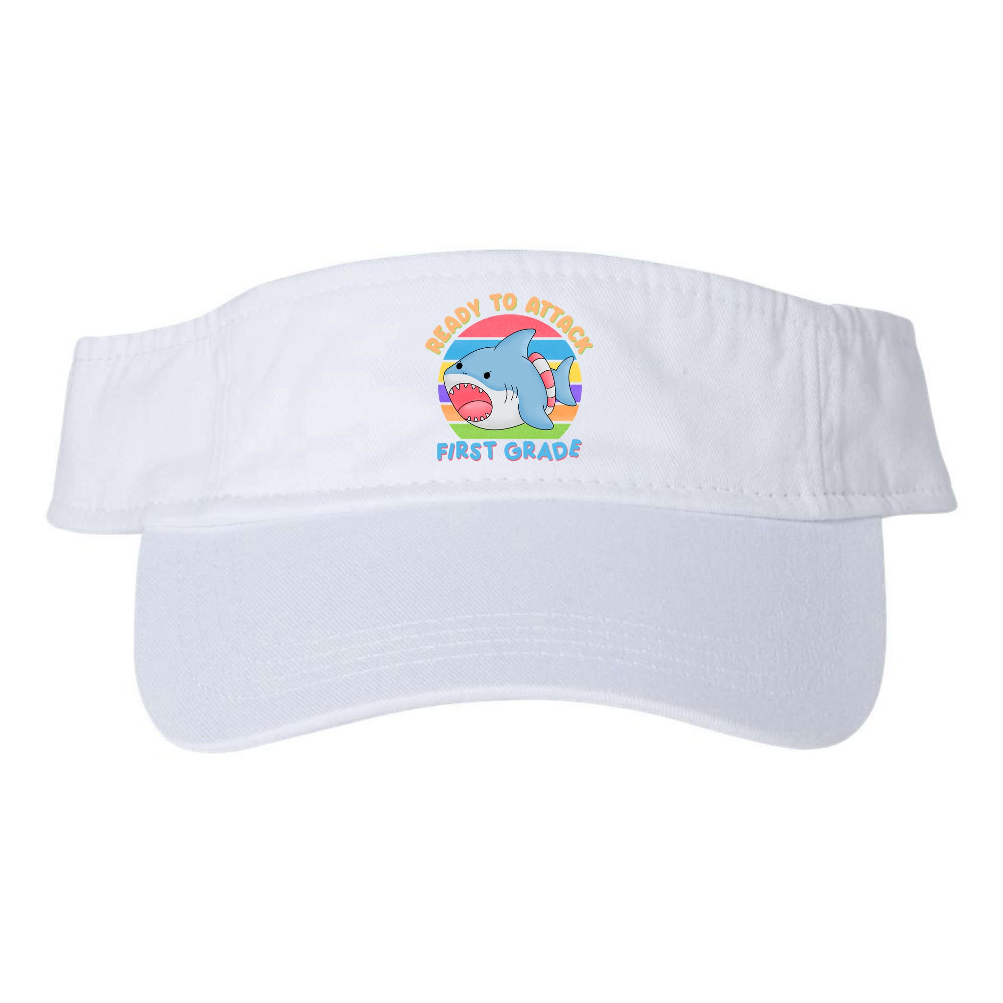 Ready To Attack First Grade Funny Shark Visor