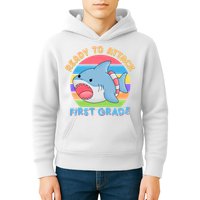 Ready To Attack First Grade Funny Shark Kids Hoodie