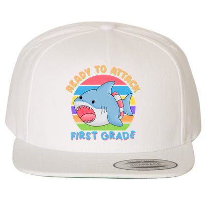 Ready To Attack First Grade Funny Shark Wool Snapback Cap