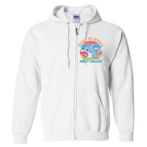 Ready To Attack First Grade Funny Shark Full Zip Hoodie