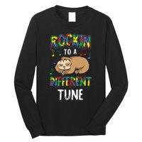 Rocking To A Different Tune Autism Awareness Sloth Long Sleeve Shirt