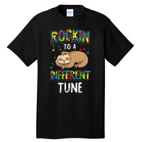 Rocking To A Different Tune Autism Awareness Sloth Tall T-Shirt