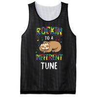 Rocking To A Different Tune Autism Awareness Sloth Mesh Reversible Basketball Jersey Tank