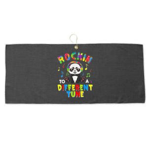 Rockin' To A Different Tune Panda Autism Awareness Large Microfiber Waffle Golf Towel